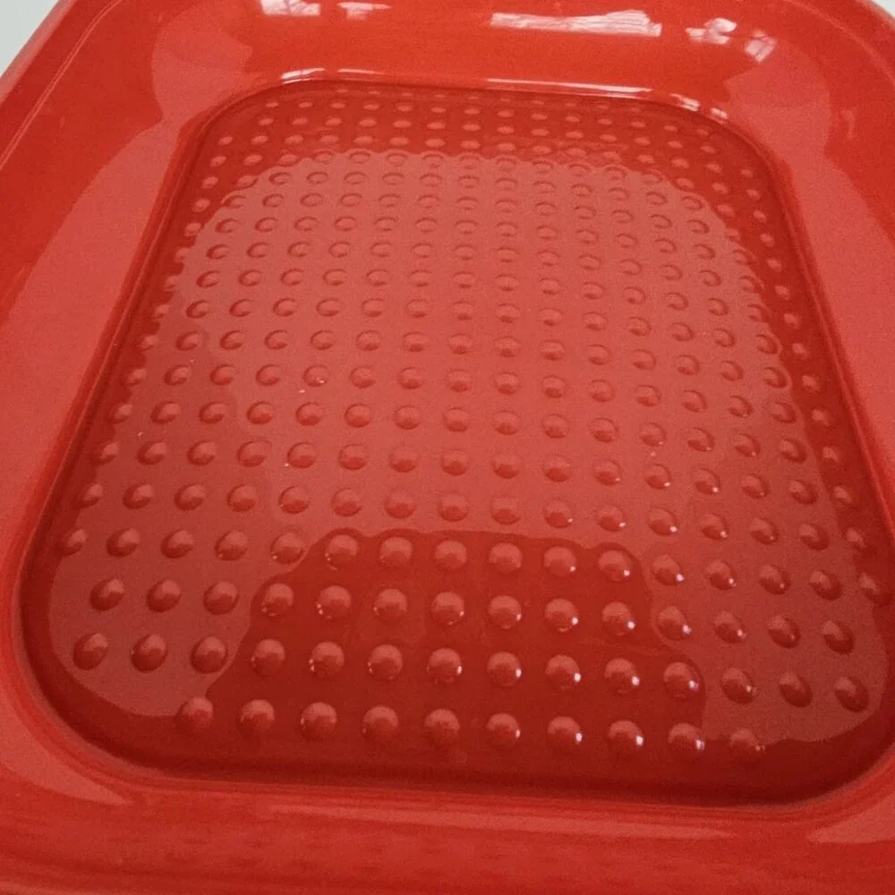 Vintage Season N Serve Large Meat Marinade Tenderizer Container With Lid Red